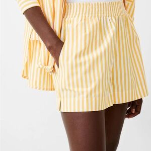 French Connection Large Stripe Shirting Cotton Blend Shorts NWT